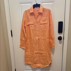 Magaschoni Orange Shirt Dress